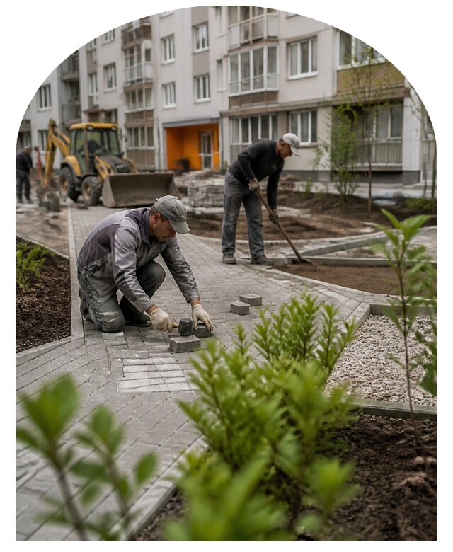 Благоустройство двора многоквартирного дома в Красноярске